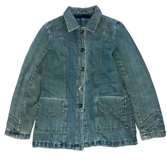American Vintage Denim Insulated Chore Jacket Women’s Medium - Picture 1 of 7